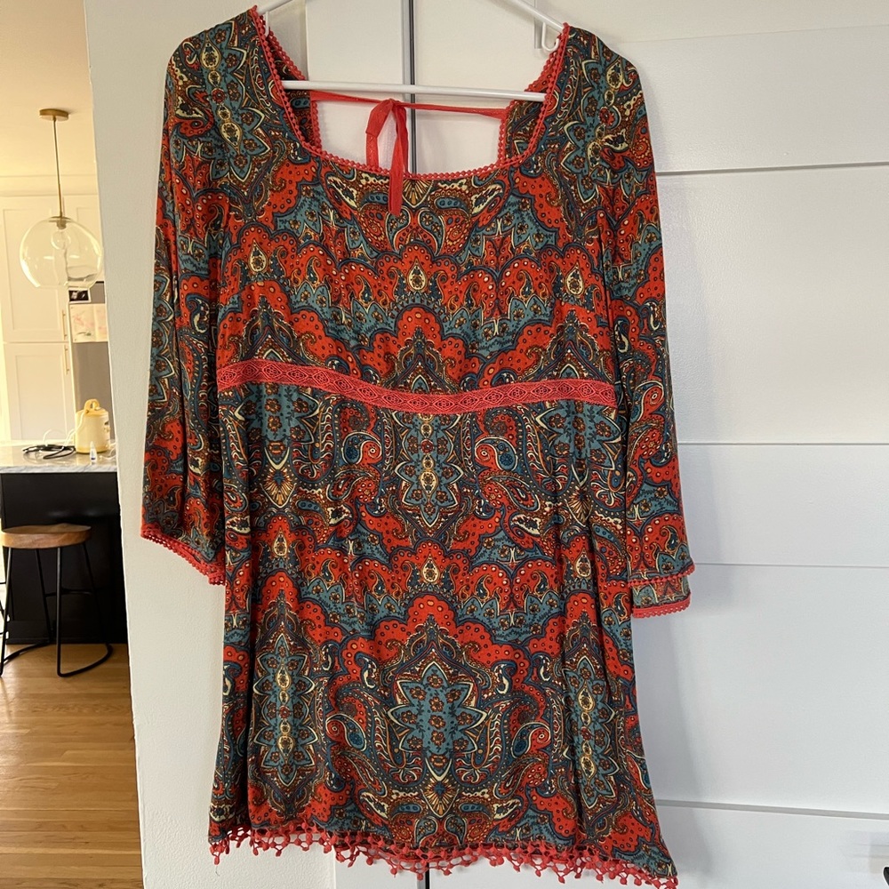 Free People boho paisley dress size 6